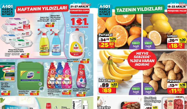 A101’de Domestos ve Fairy’e İndirim Geliyor! A101 27 Aralık Aktüel Kataloğu!