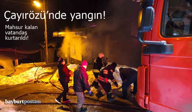 Bayburt'un Çayırözü'nde köyünde yangın!