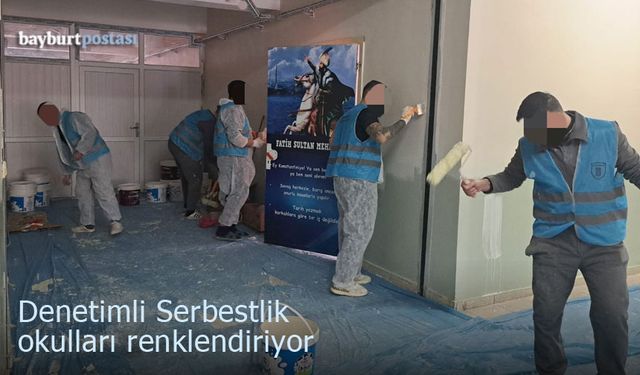 Bayburt Denetimli Serbestlik Müdürlüğü okulları renklendiriyor