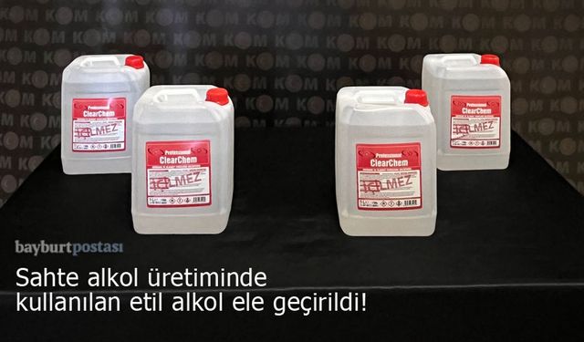 Bayburt'ta durdurulan araçtan 20 litre etil alkol ele geçirildi!