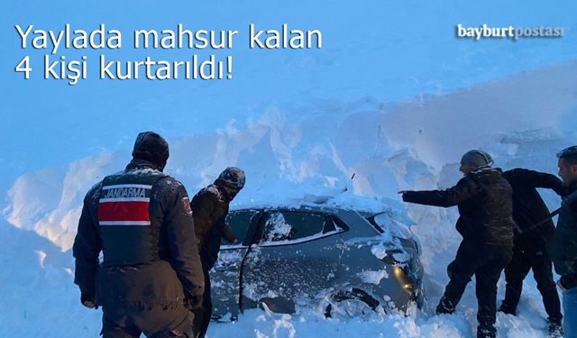 Bayburt’ta yaylada mahsur kalan yabancı uyruklu 4 kişi kurtarıldı