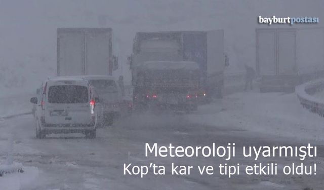 Meteoroloji uyarmıştı, Kop Dağı’nda kar ve tipi etkili oldu