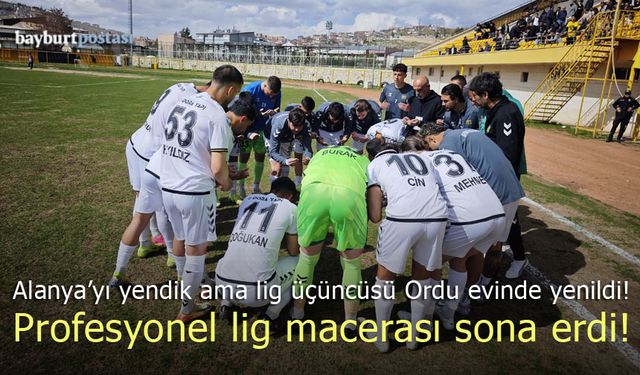 Bayburt Özel İdarespor'un profesyonel lig macerası sona erdi