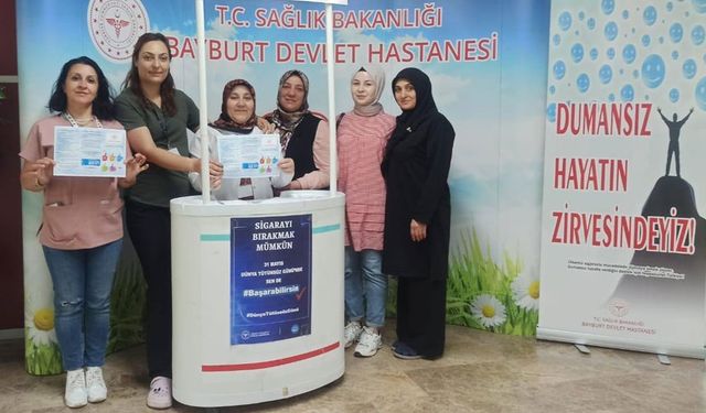 Bayburt Devlet Hastanesi'nde tütünün zararları anlatıldı