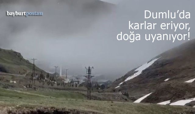 Bayburt'un Dumlu köyünde karlar eriyor, doğa uyanıyor!