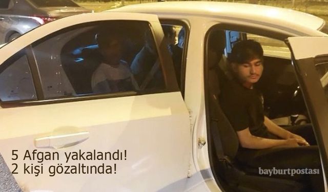 Bayburt'ta 5 düzensiz göçmen yakalandı: 2 şüpheli gözaltına alındı!