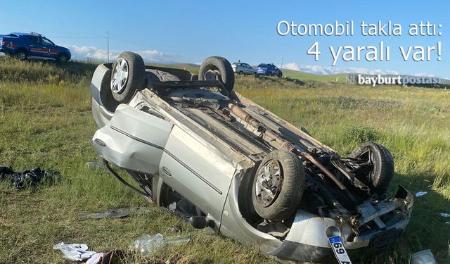 Demirözü yolunda kaza: Otomobil takla attı, 4 kişi yaralandı!