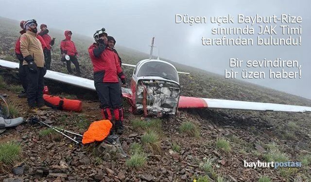 O uçak Rize-Bayburt sınırında bulundu! Yaralı bayan yolcu sağ!
