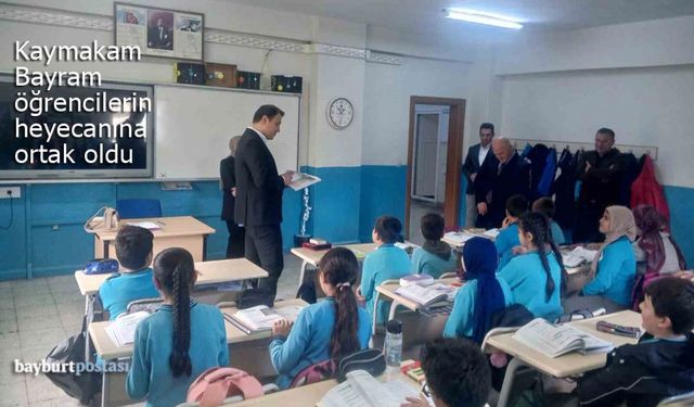 Aydıntepe Kaymakamı Bayram, öğrencilerin heyecanına ortak oldu