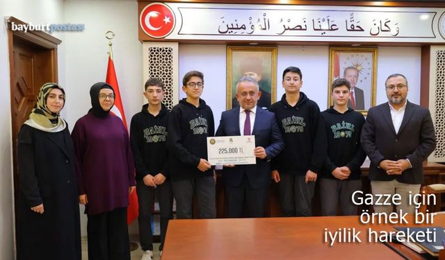 Bayburt Anadolu İmam Hatip Lisesi'nden Gazze'ye 225 Bin TL
