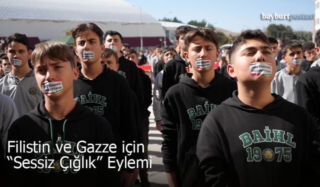 Bayburt'ta Filistin ve Gazze İçin 'Sessiz Çığlık' Eylemi