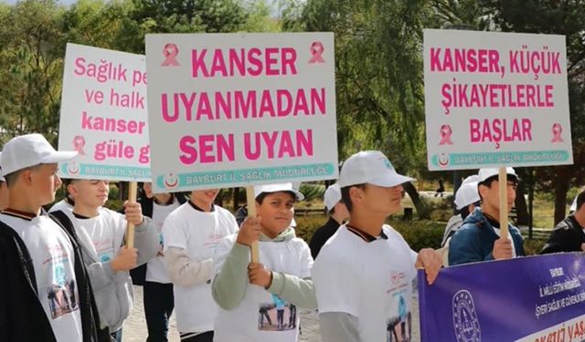 Bayburt'ta 'Erken Teşhis Hayat Kurtarır' Yürüyüşü
