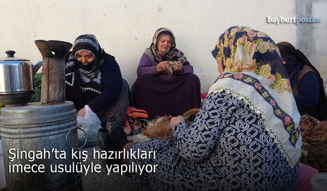 Bayburt'ta kadınlar kış hazırlıklarını imece usulüyle yapıyor
