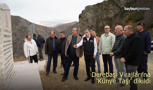 Derebaşı Virajları'na Bölgenin Simgesi 'Künye Taşı' Dikildi