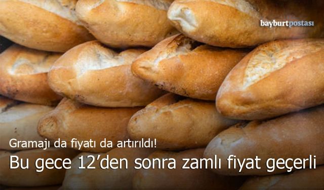 Bayburt'ta ekmek fiyatları 8 ayın ardından zam gördü!