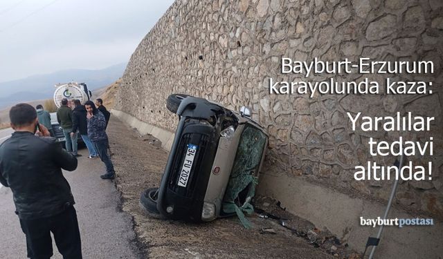 Bayburt-Erzurum Karayolunda Trafik Kazası: 3 Yaralı Hastaneye Kaldırıldı!