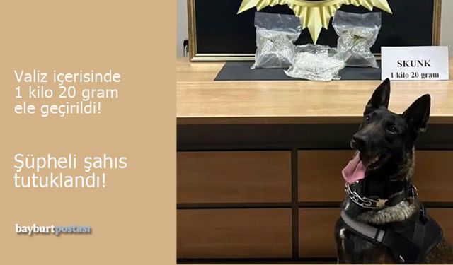 Bayburt'ta Narkotik Operasyon: 1 Kilo Skunk Ele Geçirildi, 1 Kişi Tutuklandı!