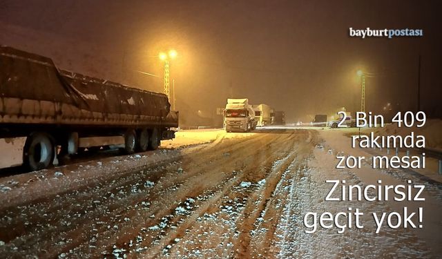 2 Bin 409 Rakımda Zorlu Mesai: Zincirsiz Geçişe İzin Yok!