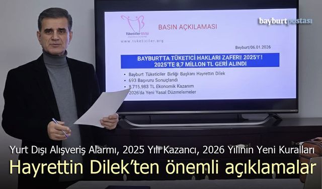 Bayburt’ta Bilinç Arttı: 2025’te 8,7 Milyon TL Tüketicinin Cebinde Kaldı