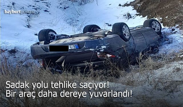 Sadak yolu çilesi: Bir araç daha dereye yuvarlandı!