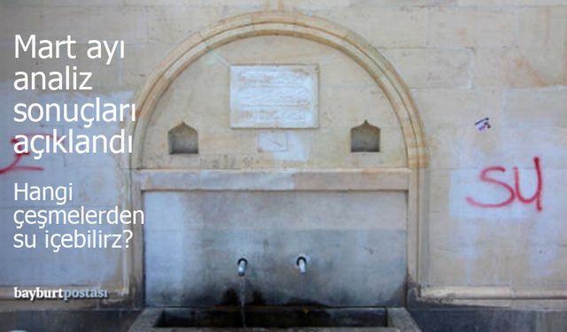 Bayburt’un mahalle çeşmelerinde mart ayı analiz sonuçları