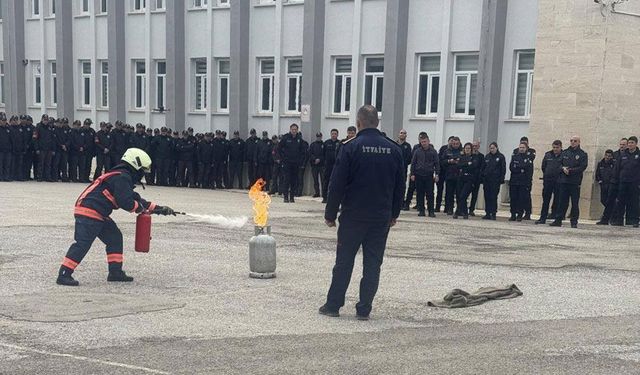 Bayburt POMEM’de yangın tatbikatı