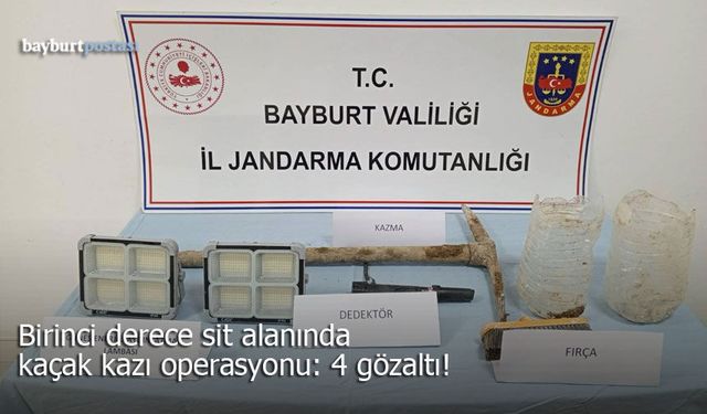 Bayburt'ta Tarihi Alanda Jandarma Operasyonu: Suçüstü Yakalandılar!