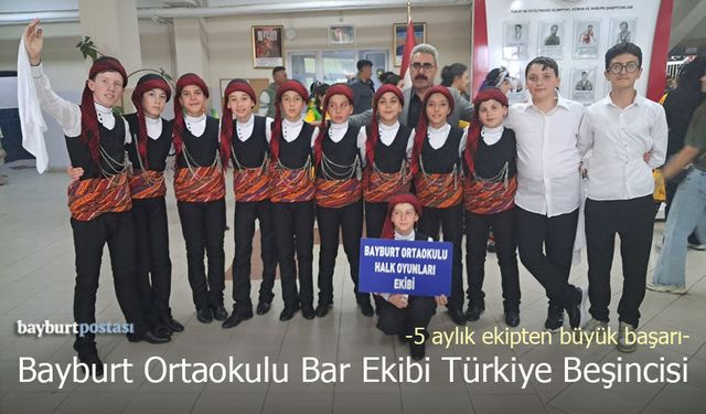 Bayburt Ortaokulu Bar Ekibi Türkiye Beşincisi