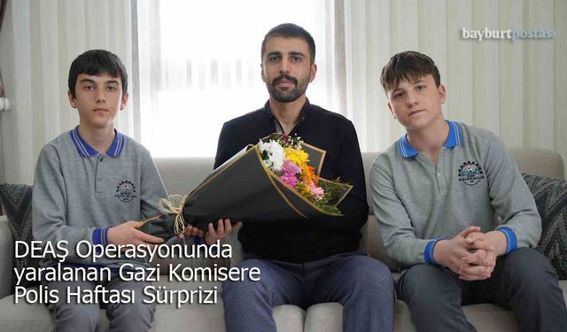 Bayburtlu Kahraman Komisere Öğrencilerden Polis Haftası Sürprizi