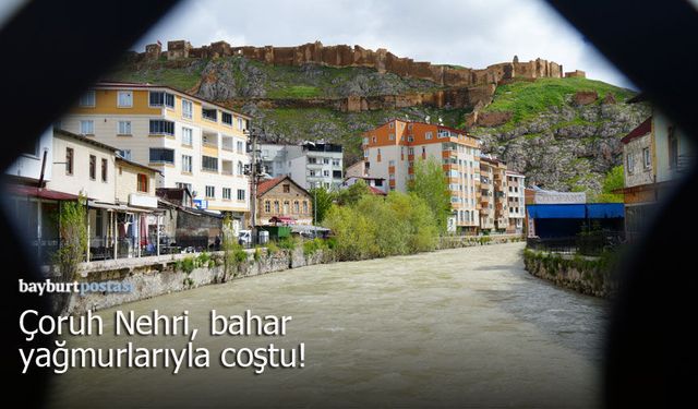 Çoruh Nehri bahar yağmurlarıyla coştu!