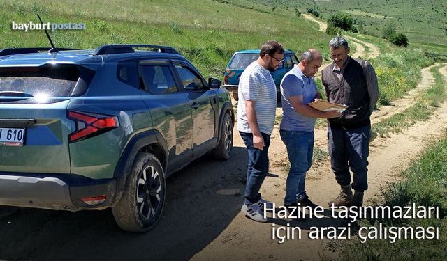 Bayburt’ta hazine taşınmazları için arazi çalışması yapıldı