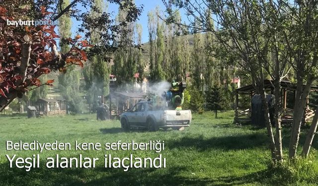 Bayburt Belediyesi'nden Kene Seferberliği: Yeşil Alanlar İlaçlandı