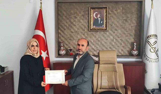 Aydıntepe Müftülüğü personeli başarı belgesiyle taltif edildi