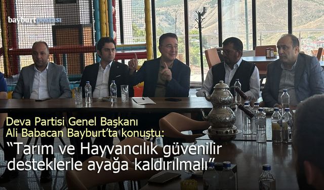 Ali Babacan Bayburt'ta konuştu: "Tarım ve hayvancılık güvenilir desteklerle ayağa kaldırılmalı"