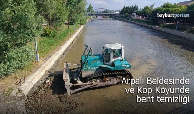 Arpalı Beldesi ve Kop Köyünde dere yatağı tanzim ve bent temizliği sürüyor