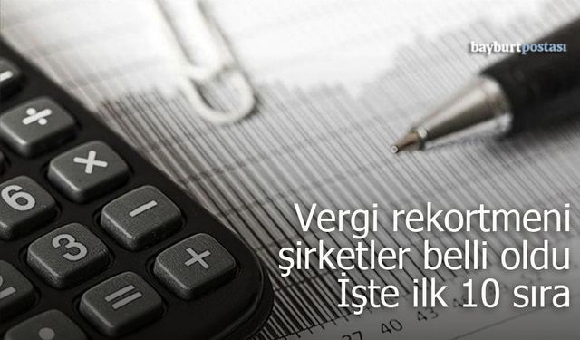 Bayburt’un 2025 Yılı Kurumlar Vergisi Rekortmenleri Belli Oldu