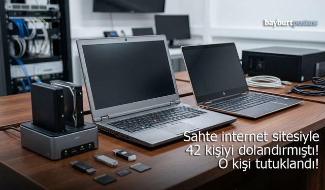 Bayburt'ta sahte internet sitesiyle 42 kişiyi dolandıran şüpheli tutuklandı!