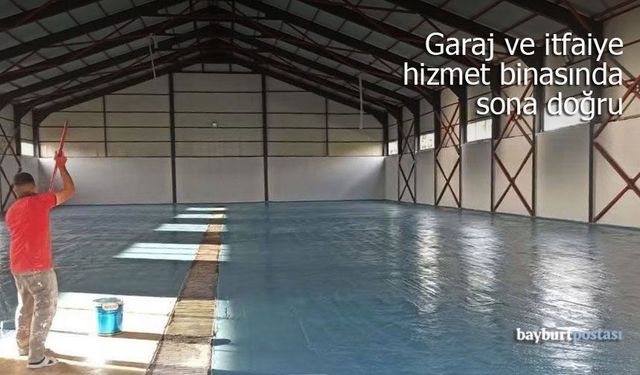 Gökçedere Belediyesi garaj ve itfaiye hizmet binasında sona doğru