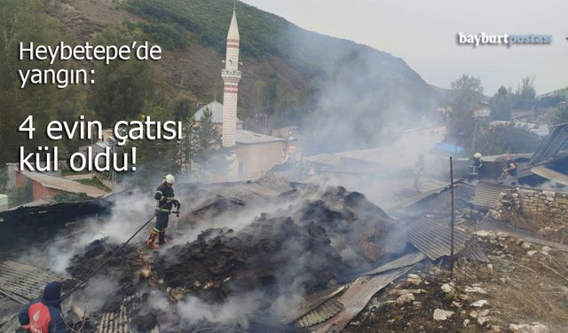 Heybetepe'de yangın: 4 evin çatısı kullanılamaz halde!