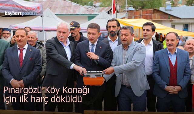 Pınargözü Köy Konağı için ilk harç döküldü