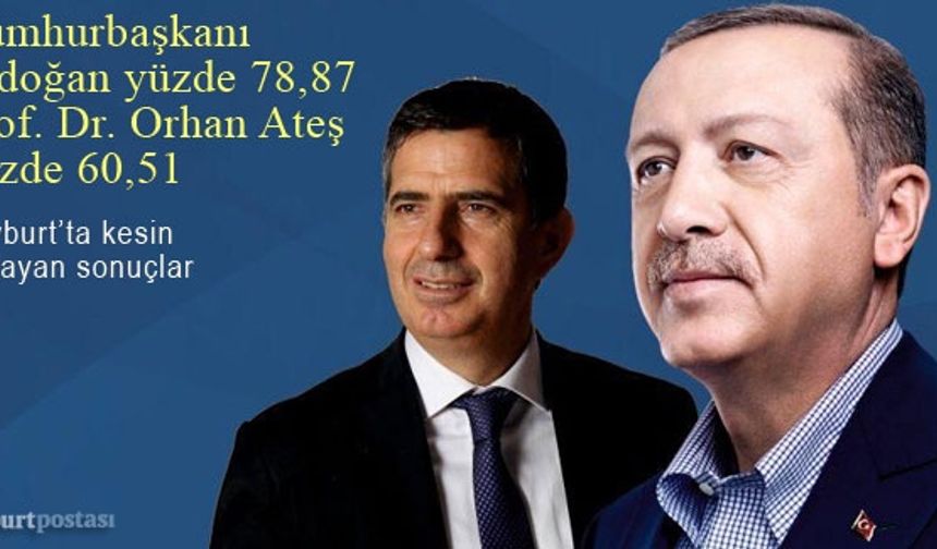 Recep Tayyip Erdoğan yüzde 78,88'le Prof. Dr. Orhan Ateş ise yüzde 60.53'le seçimi bitirdi