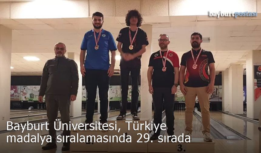 Bayburt Üniversitesi, Türkiye madalya sıralamasında 29. sırada