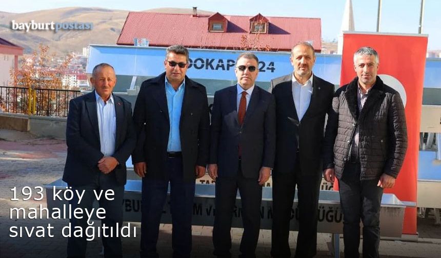 Bayburt'ta 193 köy ve mahalleye sıvat dağıtıldı