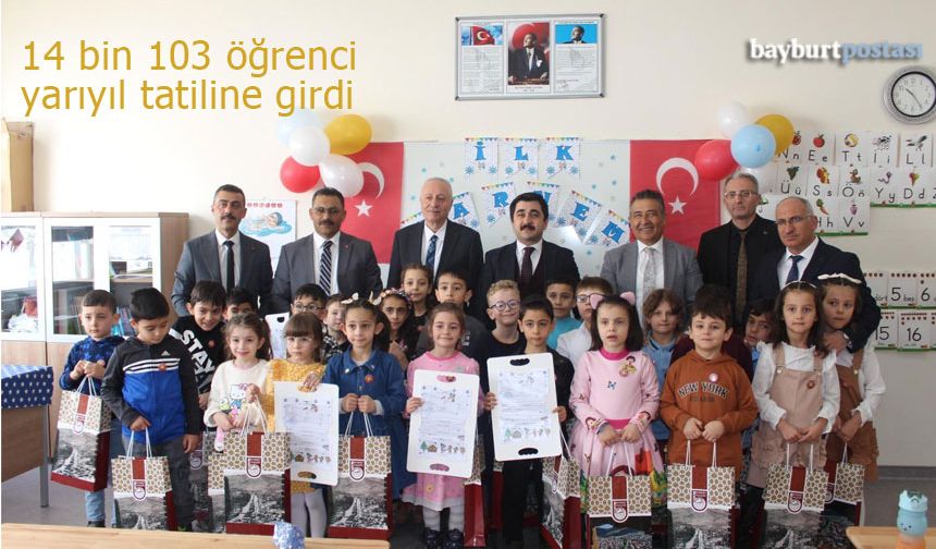 Bayburt’ta 14 bin 103 öğrenci karne alarak yarıyıl tatiline girdi