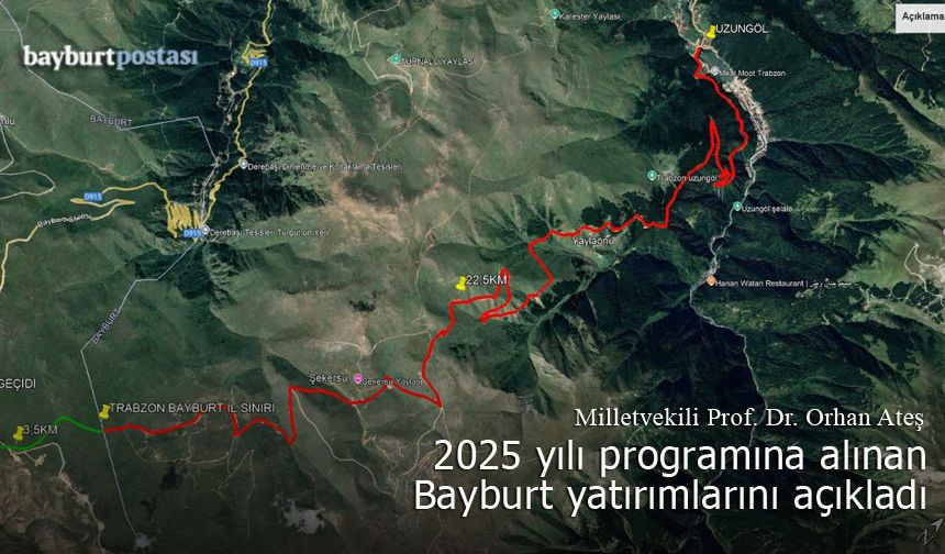 Milletvekili Orhan Ateş, 2025 programına alınan Bayburt yatırımlarını açıkladı