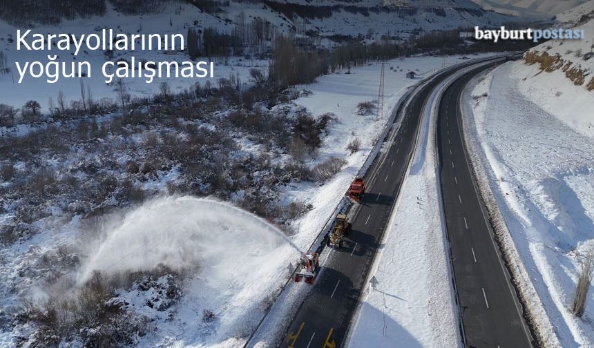 Bayburt-Gümüşhane kara yolunda hummalı çalışma