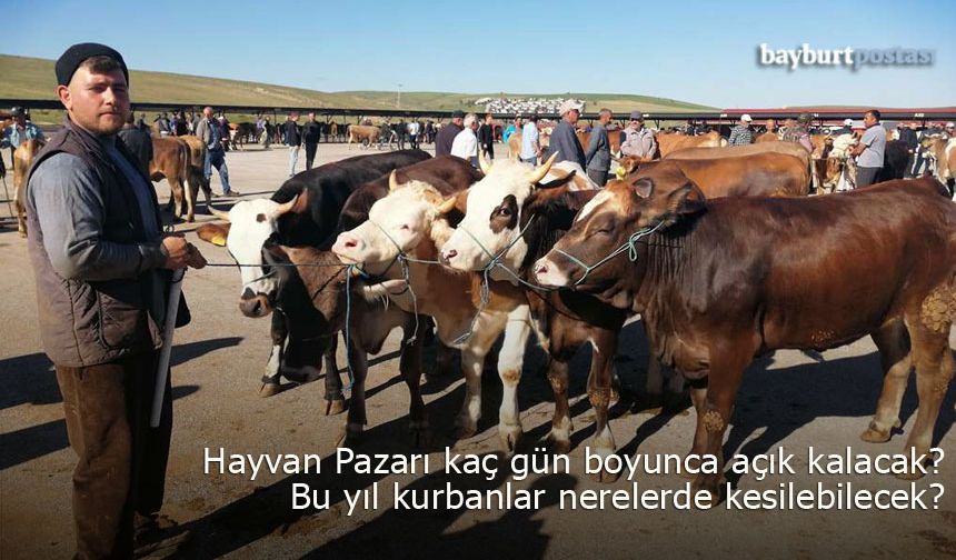 Bayburt hayvan pazarı kaç gün açık ve kurbanlar nerelerde kesilebilecek?
