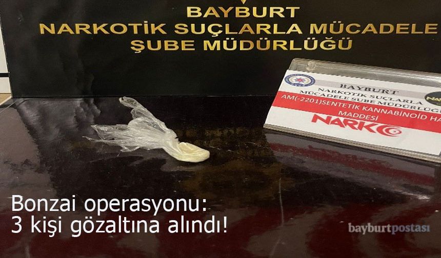 Bayburt'ta bonzai operasyonu: 3 gözaltı!