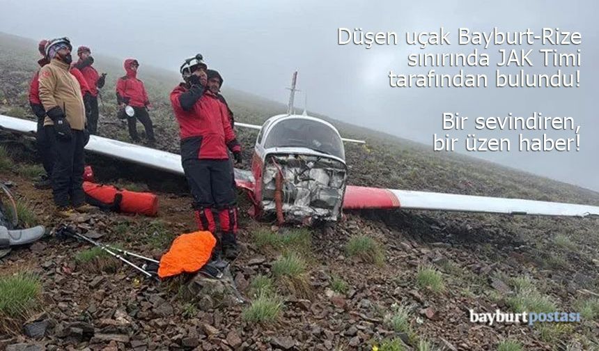 O uçak Rize-Bayburt sınırında bulundu! Yaralı bayan yolcu sağ!