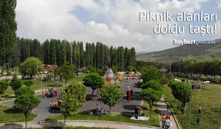 Bayburt'ta piknik alanları doldu taştı